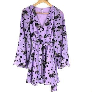 Free People Lilou Mini Dress Size XS Womens Lilac Festival Boho Fairy Floral